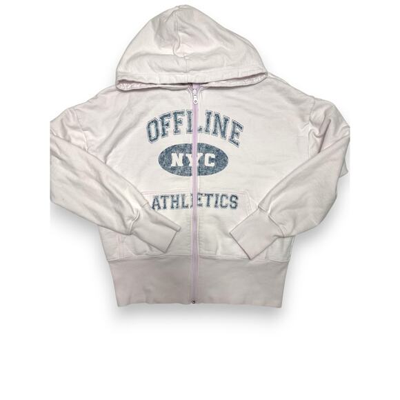 Offline By Aerie NYC Athletics Zip Up Hoodie Size Medium - Picture 2 of 14